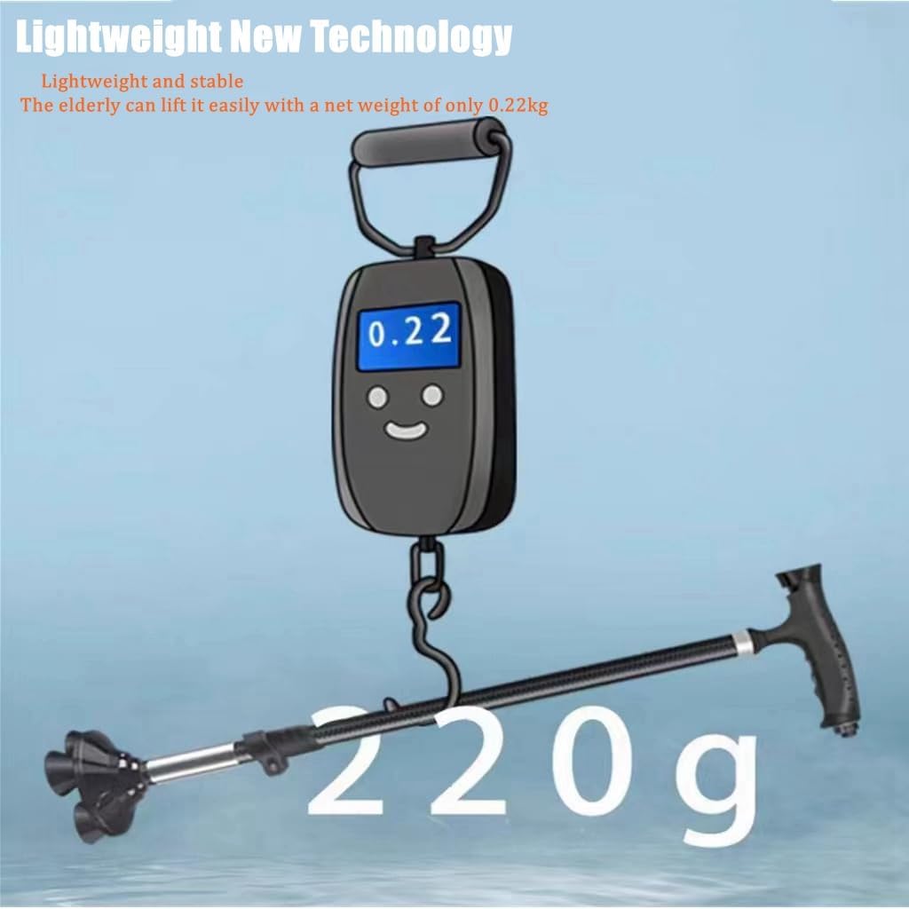 COOLBABY Elderly Cane Carbon Ultra-light Telescopic Cane Multi-function Cane Light Self-standing Cane With LED Light Magnet Massage Handle Cane. - COOLBABY