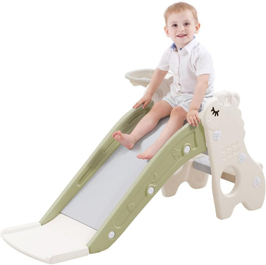 Toddler Slide for Ball Pit Indoor Slide for Toddlers 1-3 Baby Slide with Basketball Hoop Slide for Ball Pit Toddlers Age 1-3 Kids Slide