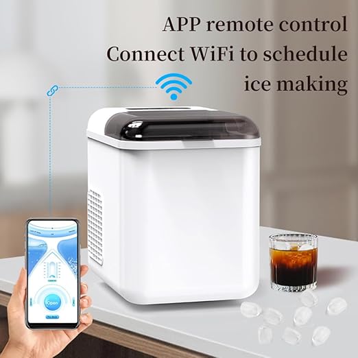 Smart Ice Maker Machine – App Controlled Bullet Ice Maker, 1.3L/60pcs - COOLBABY