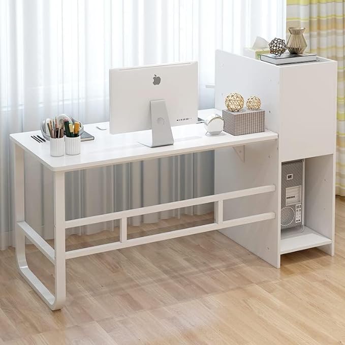 Study Table With Storage Bookshelf Computer Desk White 110 x 60x 70cm - COOLBABY