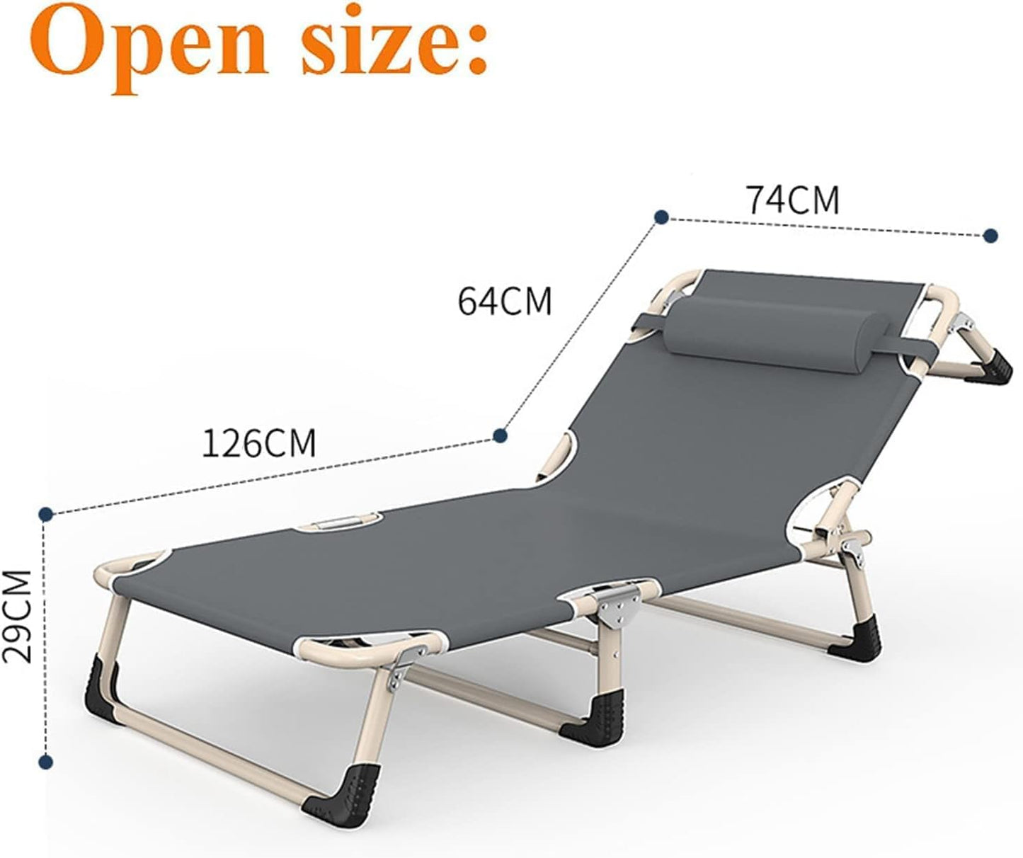 COOLBABY Reclining Chairs With Mattress, Outdoor Patio Folding Lounge Chair for Sun Tanning, Adjustable 4-Position Portable Folding Chaise Camping Cot for Adult, Perfect Chair for Pool/Beach/Sunbathi - COOLBABY