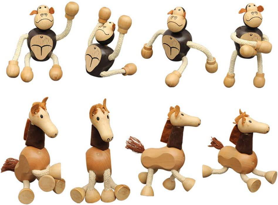 COOLBABY Bendable Wooden Animal Toys - Set of 8 for Preschool Learning and Montessori Play - COOL BABY