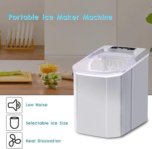 Countertop Ice Maker, 26lbs in 24Hrs For Home, Kitchen And Office - COOLBABY