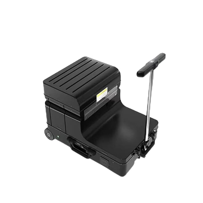 20 Inch Electric Luggage Multi-Functional Trolley Suitcase - Black, Smart Riding Boarding Box - COOLBABY