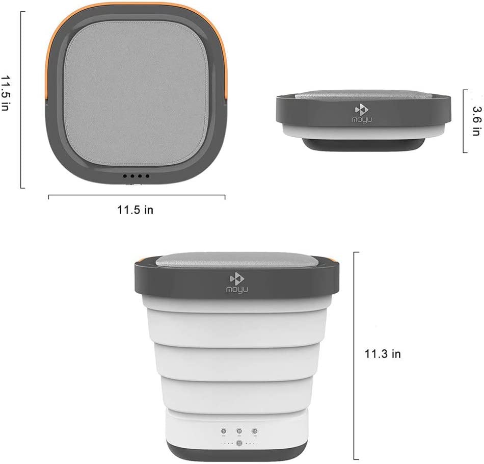 COOLBABY MNXYJ Portable Mini Folding Clothes Washing Machine, Bucket Automatic Home Travel Self-Driving Tour Underwear Foldable Washer, Pink - COOL BABY