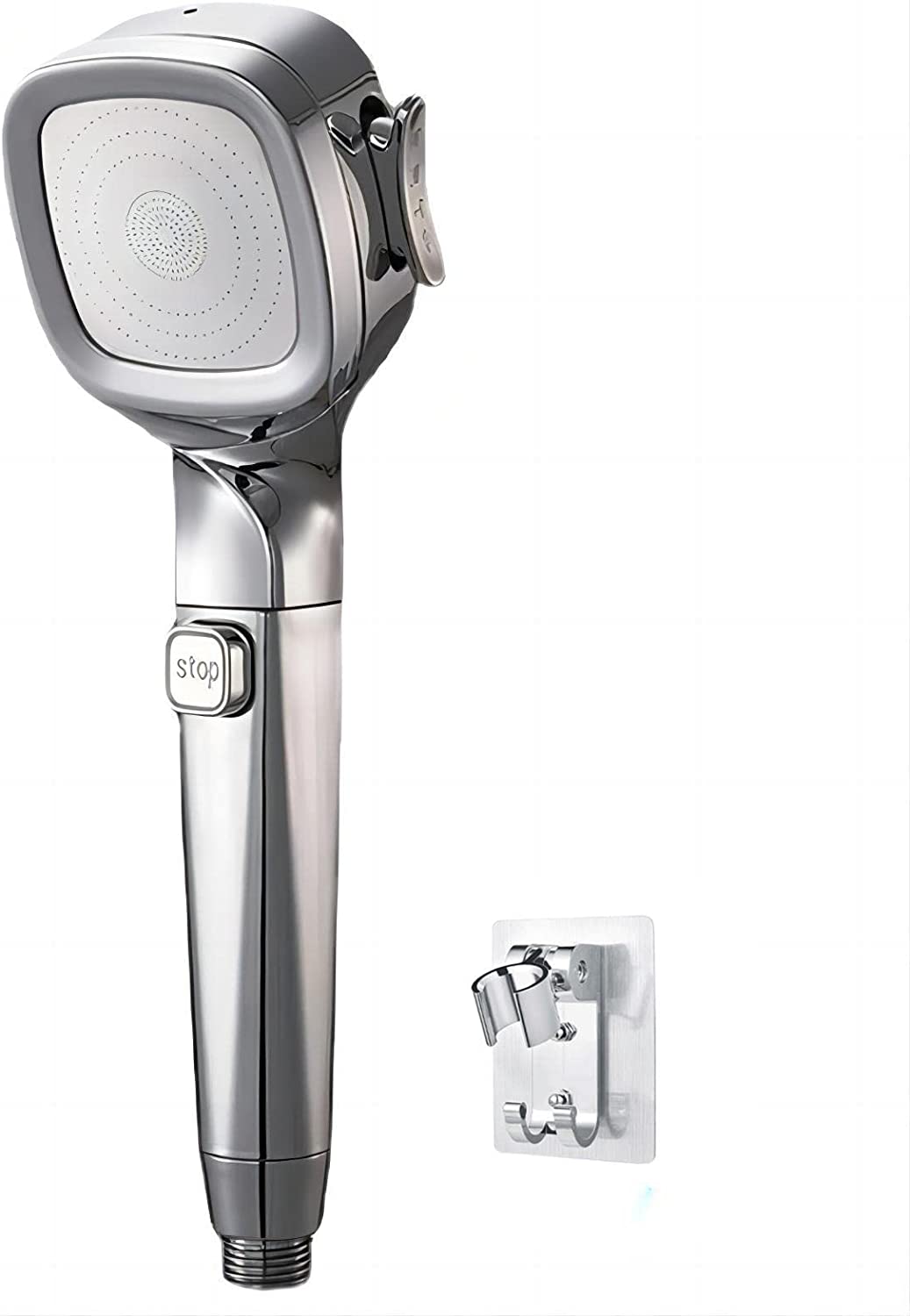 COOLBABY WSTT703 4 Modes High Pressure Shower Head With Switch On Off Button Sprayer Water Saving Adjustable Shower Nozzle Filter For Bathroom - COOL BABY