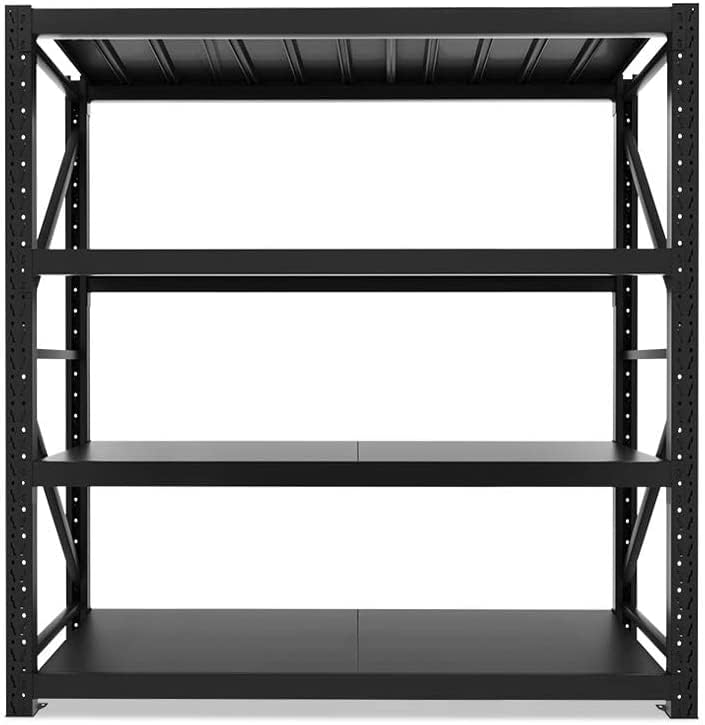 4-Tier Storage Shelf, Heavy Duty Shelf Storage, Warehouse & Garage Shelving Unit, Shelfs Storage With 200KG/Shelf Rack Weight Capacity, Storage Shelves Size 200 x 60 x 200CM (Blue & Orange) - COOLBABY