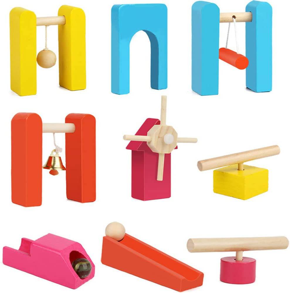 COOLBABY ZRW-DMNGP 600 Piece Dominoes Set and 32 Institutions for Kids,Colorful Dominos Tiles for Building, Stacking, Racing, Tumbling, Wood Domino with Storage Bag - COOL BABY