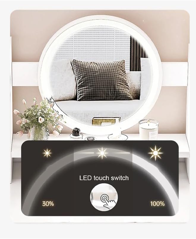 Multifunctional Makeup Vanity Dressing Table with Drawers - 100 CM - COOLBABY