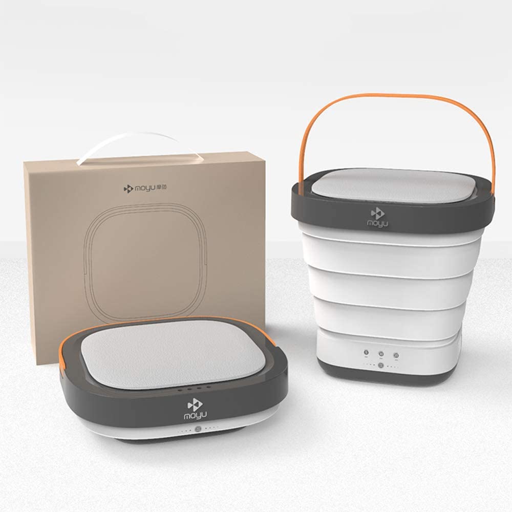 COOLBABY MNXYJ Portable Mini Folding Clothes Washing Machine, Bucket Automatic Home Travel Self-Driving Tour Underwear Foldable Washer, Pink - COOL BABY