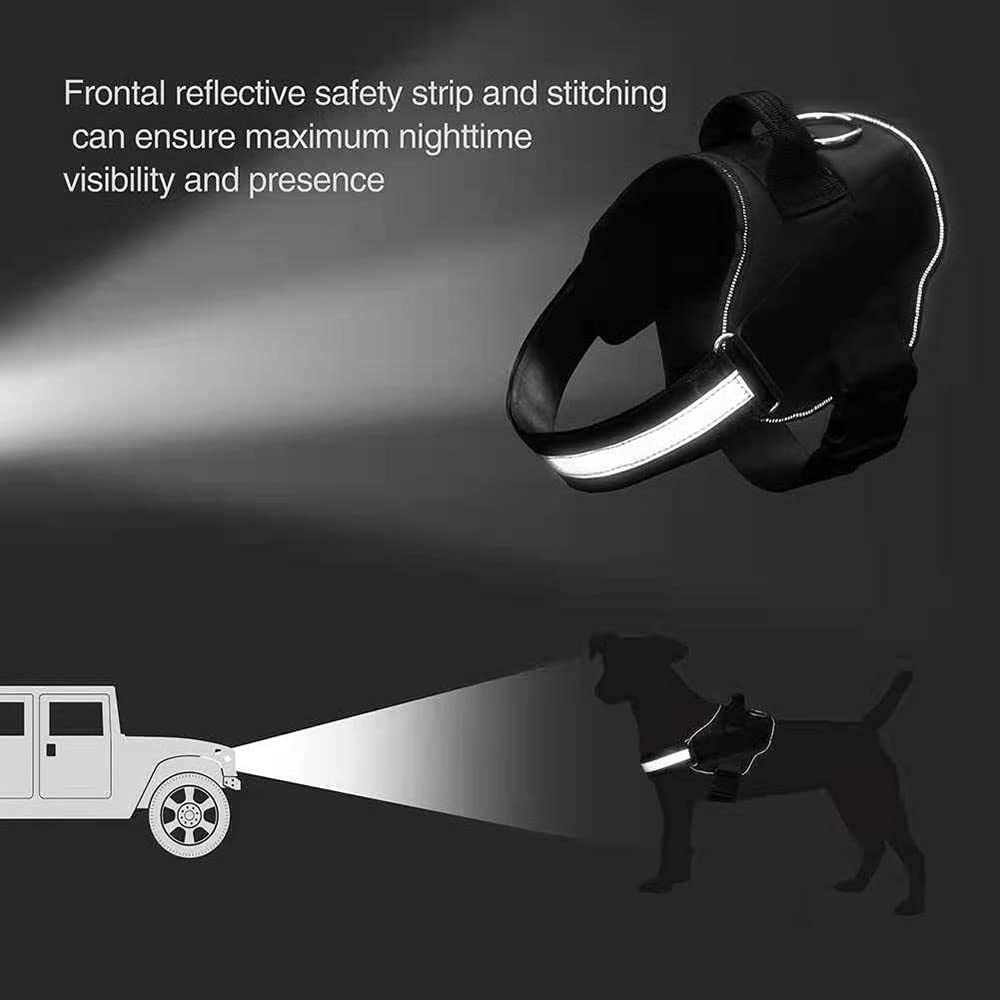 COOLBABY ZRW-CWXBD Dog Harness,No-Pull Reflective Vest, Breathable Adjustable Pet Harness with Handle for Outdoor Walking,Easy Control Large Dogs,Black,XL - COOL BABY