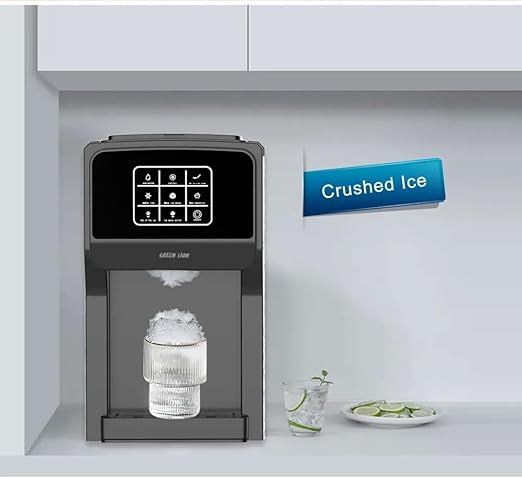 3-in-1 Ice Maker with Water Dispenser & Ice Crusher – 5L Tank, Touch Control, 18-20kg/24H, Class I Safety – Black - COOLBABY