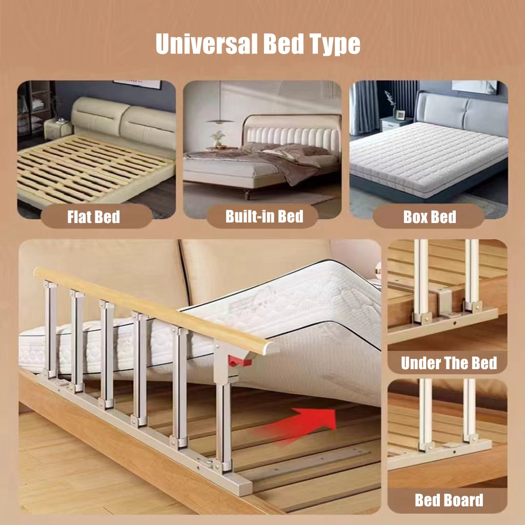 COOLBABY SSZ1003 Bed Rails For The Elderly Safety Foldable Bedside Armrests Auxiliary Handles Foldable Bed Crutches Guardrails For The Elderly Adjustable Railings Anti-fall Sleep Bumpers - COOLBABY