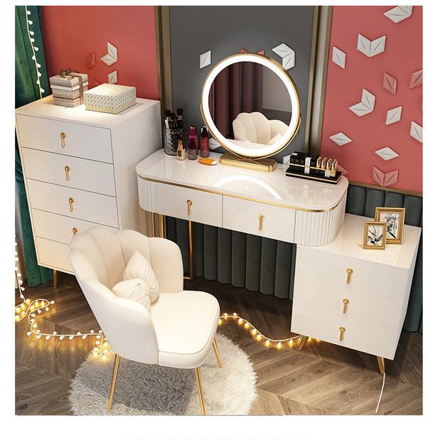COOLBABY Light luxury dressing table bedroom modern simple network red ins style makeup table Nordic storage cabinet one size apartment - COOLBABY