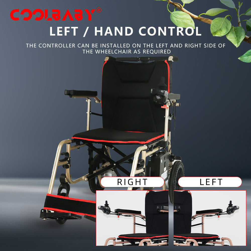 Pink electric chair for the elderly long endurance folding portable electric four-wheel scooter - COOLBABY