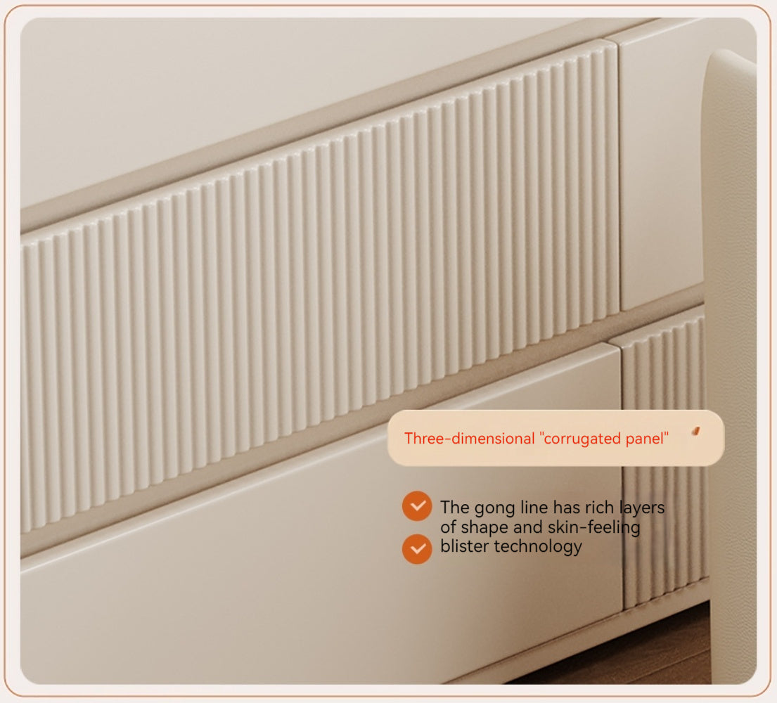 COOLBAY Lacquered solid wood dressing table bedroom modern simple makeup table bucket cabinet one light luxury senior sense makeup table - COOLBABY