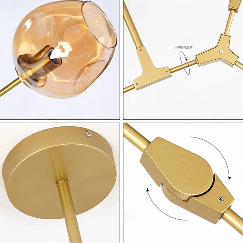 Modern Hanging Light Blair 5 Buds - Gold Matt - COOLBABY