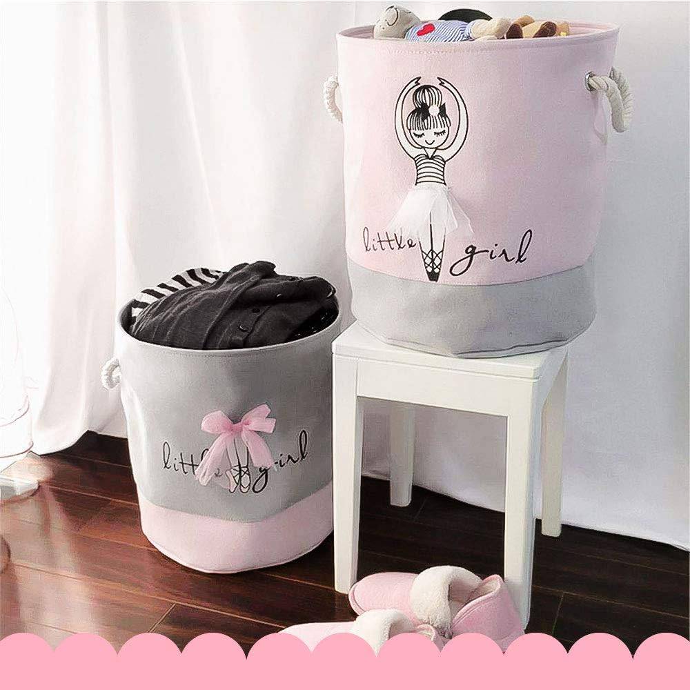 COOLBABY Pink Cotton Collapsible Storage Bin - Stylish and Practical Organizer for Girls' Essentials - COOL BABY