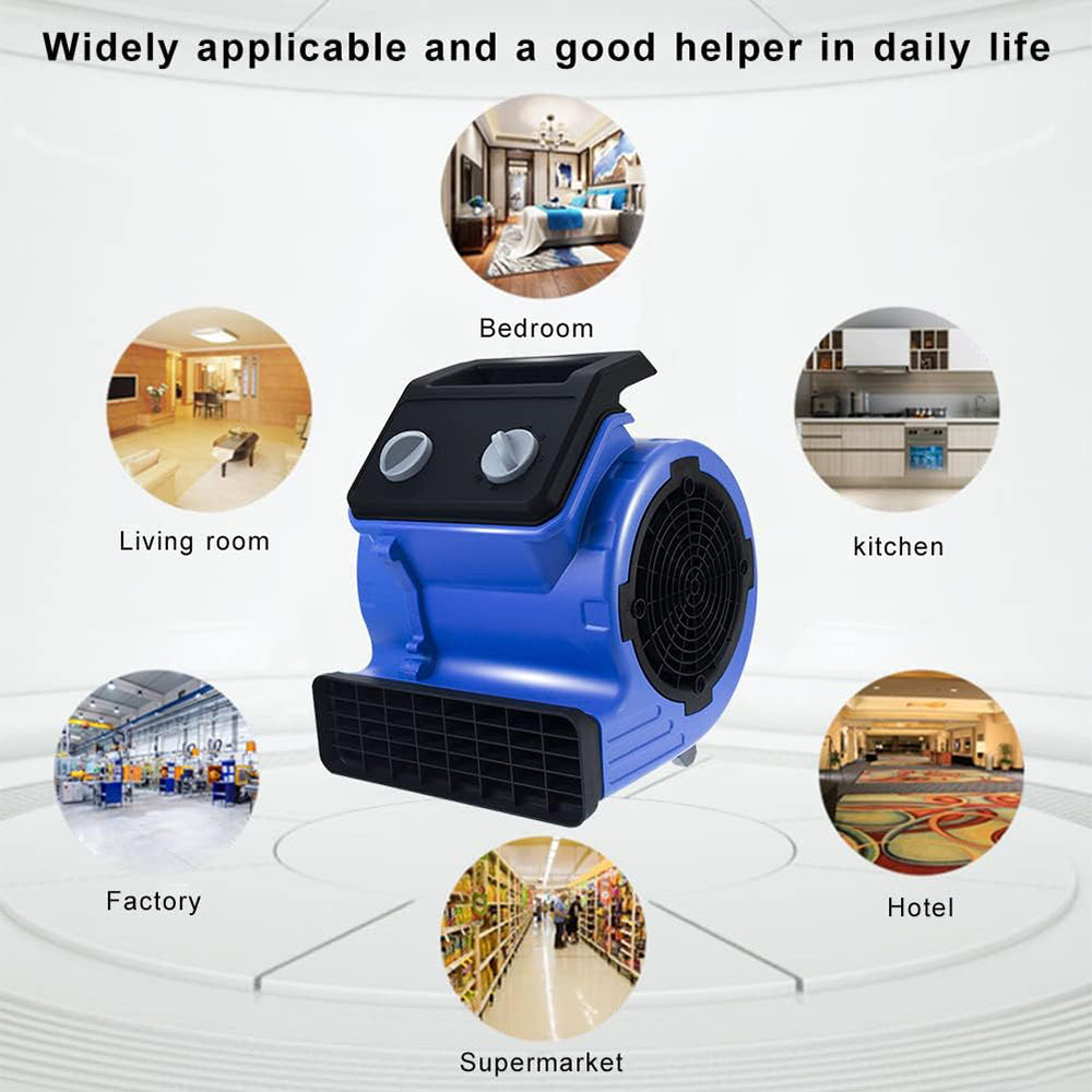 COOLBABY Home 300W Small Floor Blow Dryer,3-Speed Mini Mighty Centrifugal Air Mover,Dryer Utility Blower Fan ZRW-3135 - COOLBABY
