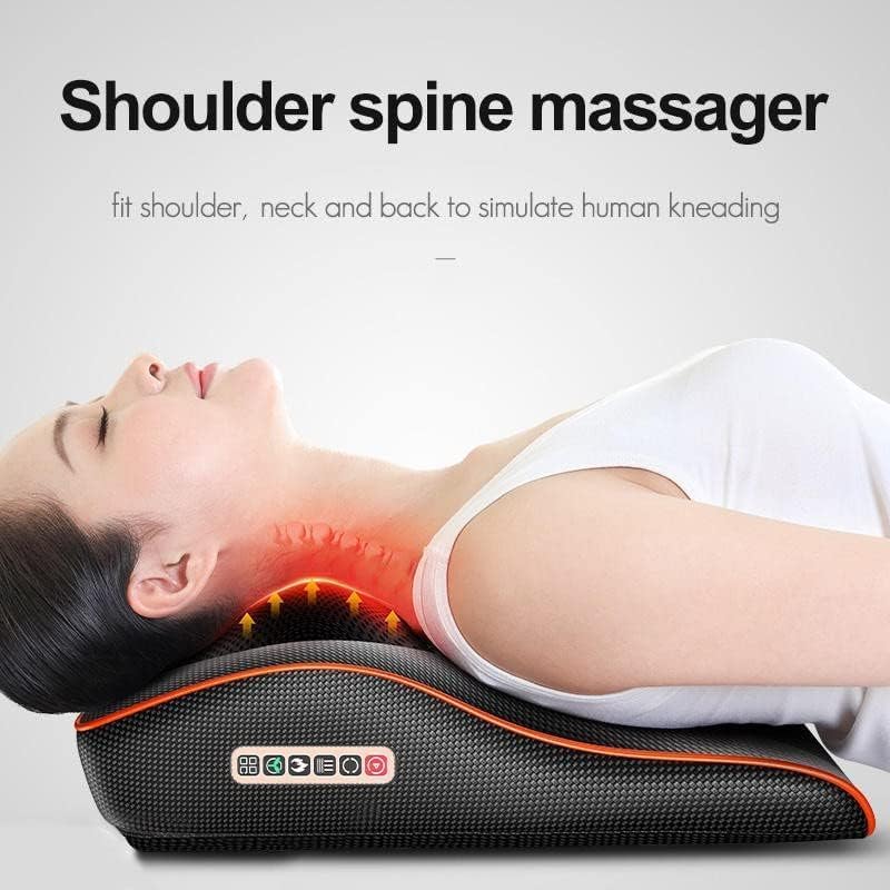 Back & Neck Massager with Cervical Spine Pillow Soothing Relief for Neck Waist Shoulder Lumbar and Full Body Muscle Pain Perfect for Chairs and Cars Cushion - COOLBABY