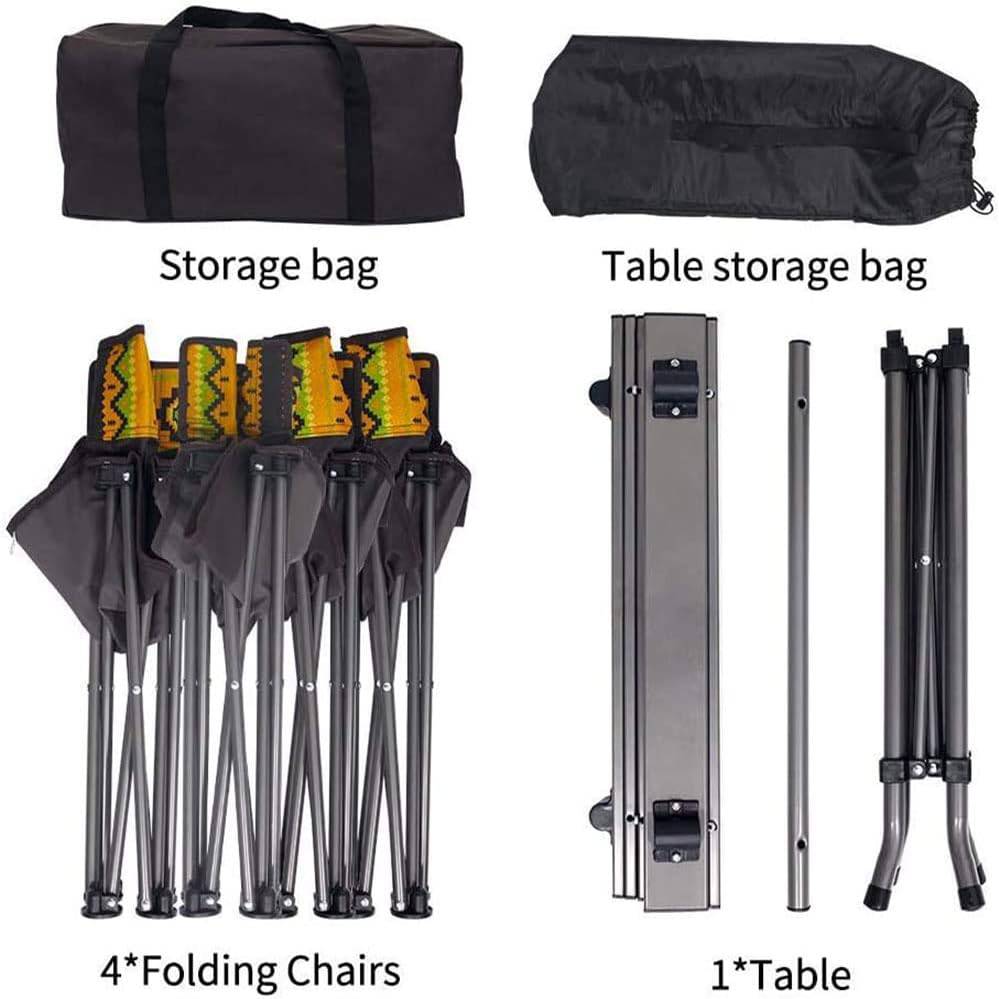 COOLBABY Outdoor Camping Folding Table and Chair Set,5pcs With Outer Bag,for Camping,Sporting Events, Beach,Travel,Backyard,Patio,etc - COOL BABY