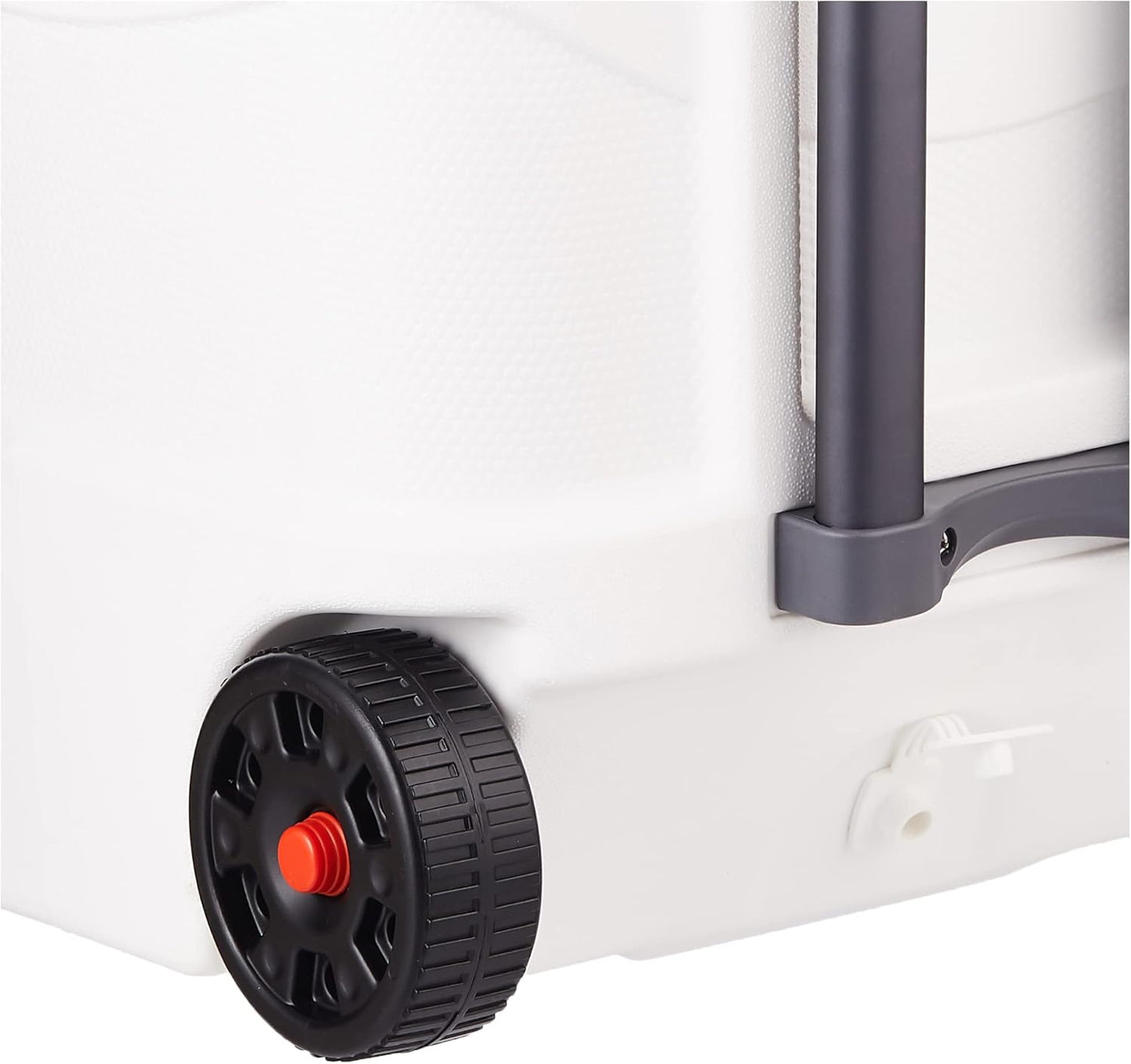 45L Plastic Picnic Trolley Icebox Roller Cooler with Wheels – White Insulated Cooler with 4-Day Ice Retention