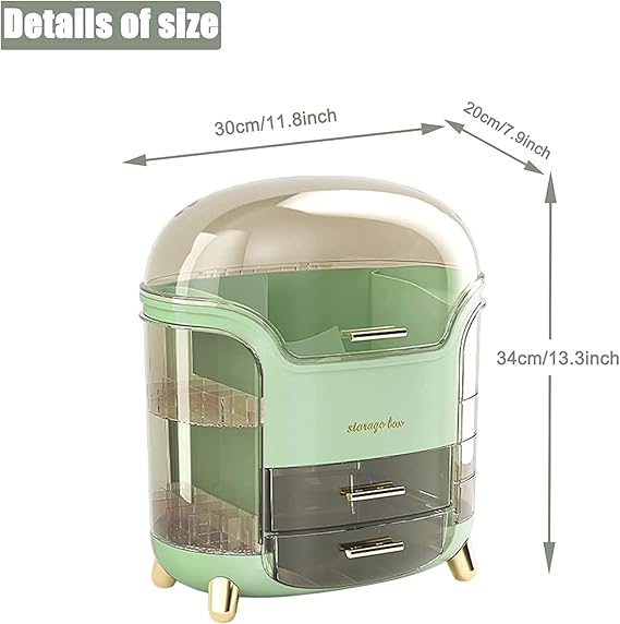 Makeup Organizer, Cosmetic Display Case Make up Organizer Skin Care Organizer,SkinCare Organizers for Bathroom Countertop,Bedroom Vanity Organizer Desk and Travel (Green)