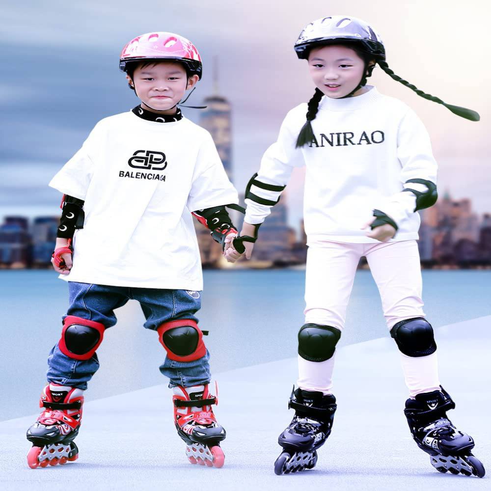 COOLBABY LBX04-2 Full Flashing Roller Skate Shoes Ajustable Roller Skate with Protective Suit For Kids Girls & Boys Size 32-37 Pink - COOL BABY