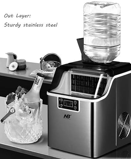 Countertop Stainless Steel Ice Maker (45 lbs/day) - COOLBABY