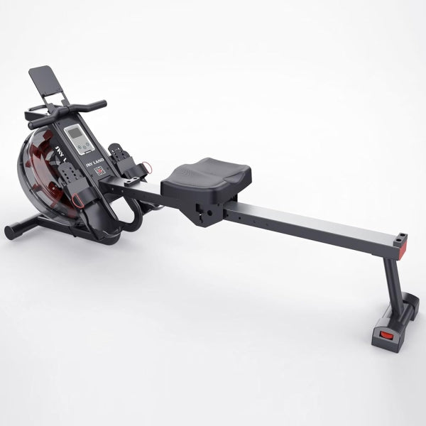 Water Rowing Machine with Bluetooth App & Ab Roller Bundle | Home Gym Cardio Equipment
