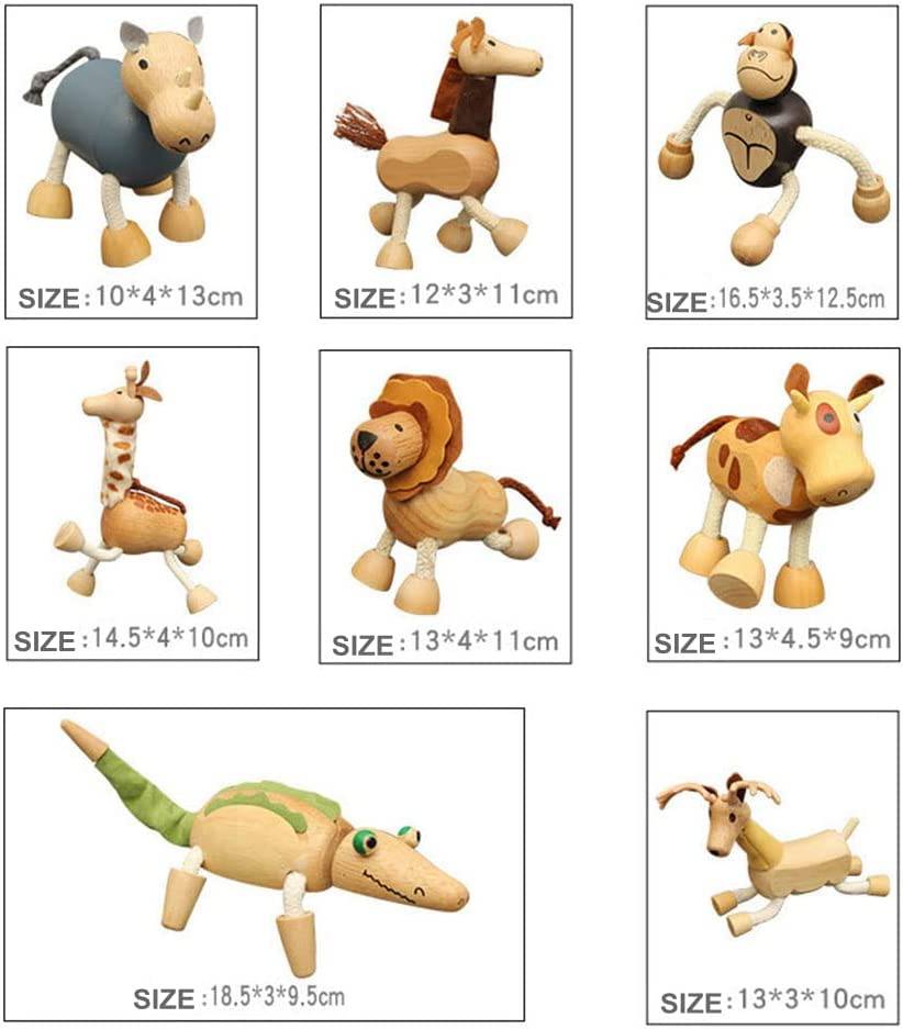 COOLBABY Bendable Wooden Animal Toys - Set of 8 for Preschool Learning and Montessori Play - COOL BABY