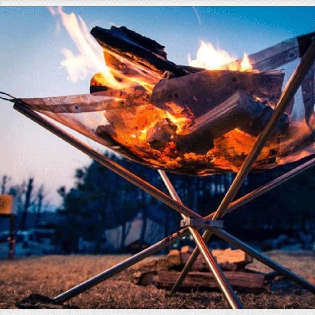 COOLBABY Outdoor Camping Fire Pit, Portable Lightweight Fire Pit Stand with Collapsible Stainless Steel Mesh for Camping X Fire Camping Fire Pit Stainless Steel Portable Fire Pit SEYYSKWJ SRK WHITE - COOLBABY