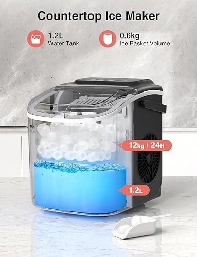 Portable Countertop Ice Maker – Self-Cleaning, Fast, and Convenient 12kg/24H - COOLBABY