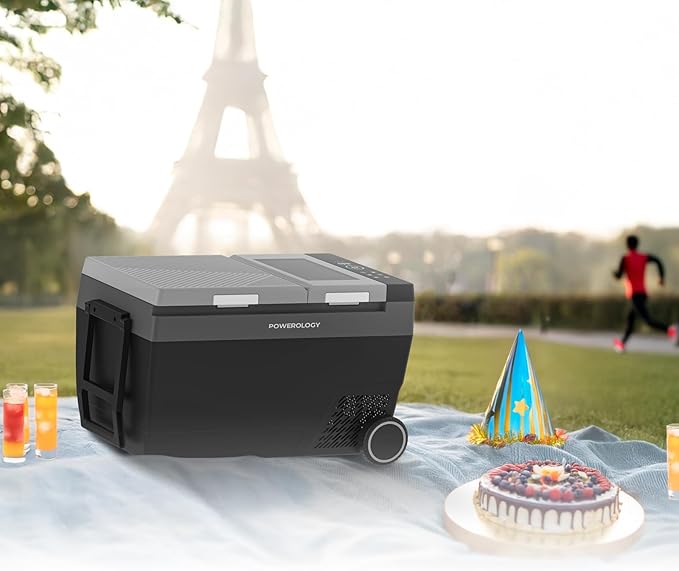 Portable Fridge & Ice Maker – Dual Zone, Fast Ice, -20°C to 20°C, Touch Panel with Child Lock, Pull Bar & Wheel - COOLBABY
