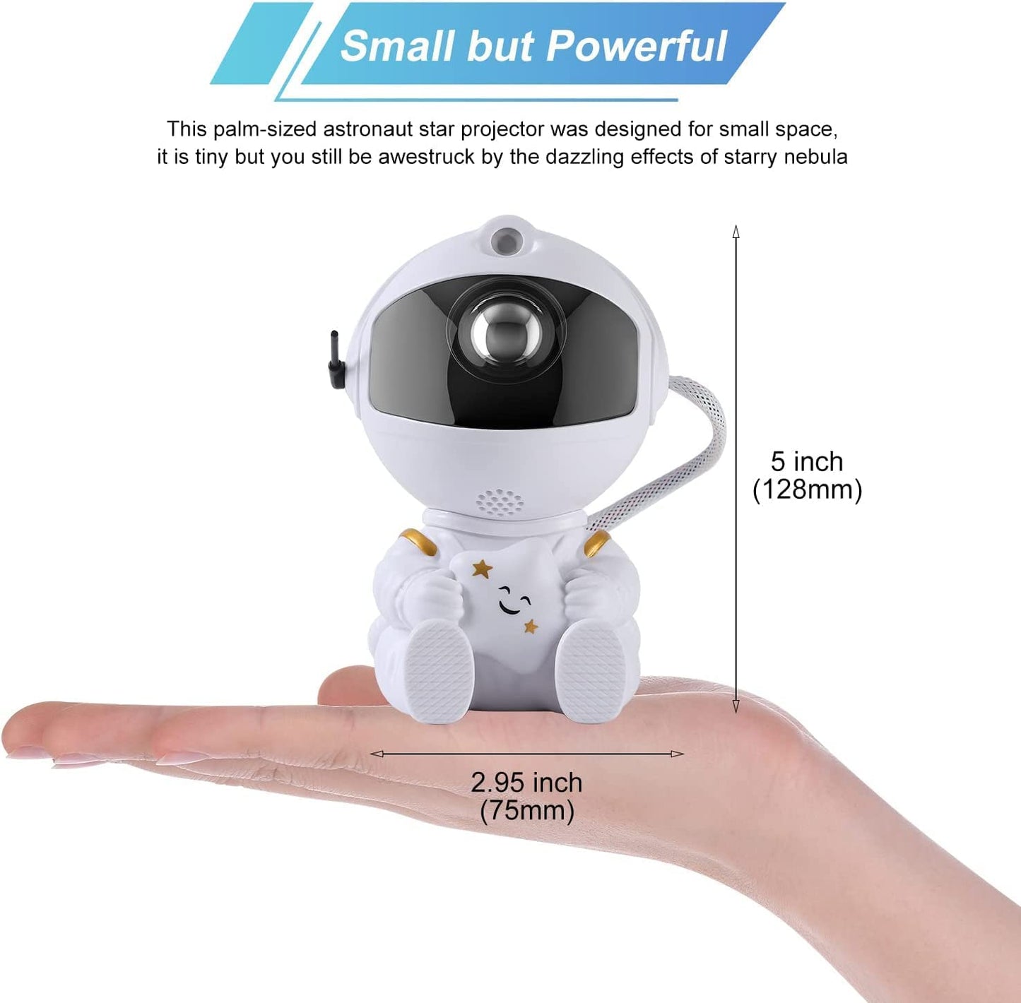 COOLBABY YLY053-WT Galaxy Projector, Star Projector Galaxy Light, Night Light for Kids Bedroom Ceiling Gaming Room Decor, Mini Cute with Remote Control, Sky Starry Nebula Aurora Lamp(White 2nd Version) - COOL BABY