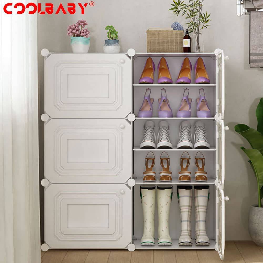 COOLBABY Household Shoe Cabinet,24 Pairs Portable Rack Organiser, Multiplayer - COOL BABY