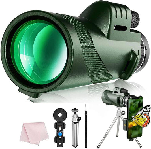 COOLBABY 50X60 Monocular Telescope, High Powered Monocular for Adults with BAK4 Prism & FMC Lens for Stargazing Hunting Wildlife Bird Watching Travel Camping Hiking with Smartphone Holder - COOL BABY