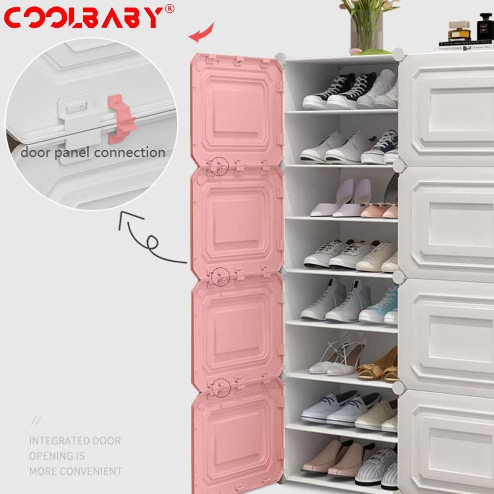 COOLBABY Household Shoe Cabinet,24 Pairs Portable Rack Organiser, Multiplayer - COOL BABY