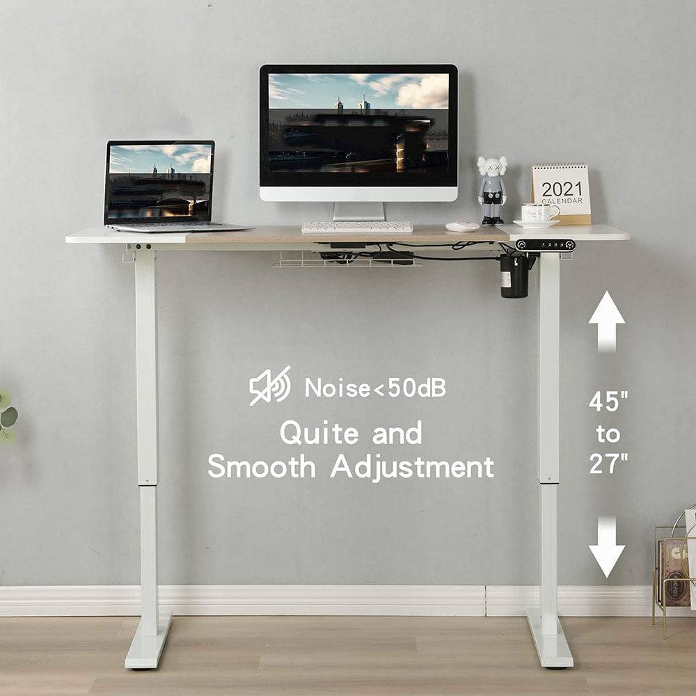 COOLBABY Electric Standing Desk,Stand Up Desk Workstation,Height Adjustable Electric Standing Desk 55 x 24 Inches,Ergonomic Splice Board Desk - COOL BABY