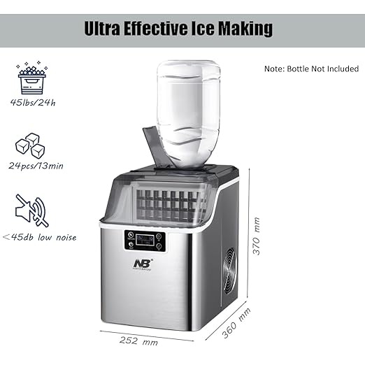 Countertop Stainless Steel Ice Maker (45 lbs/day) - COOLBABY