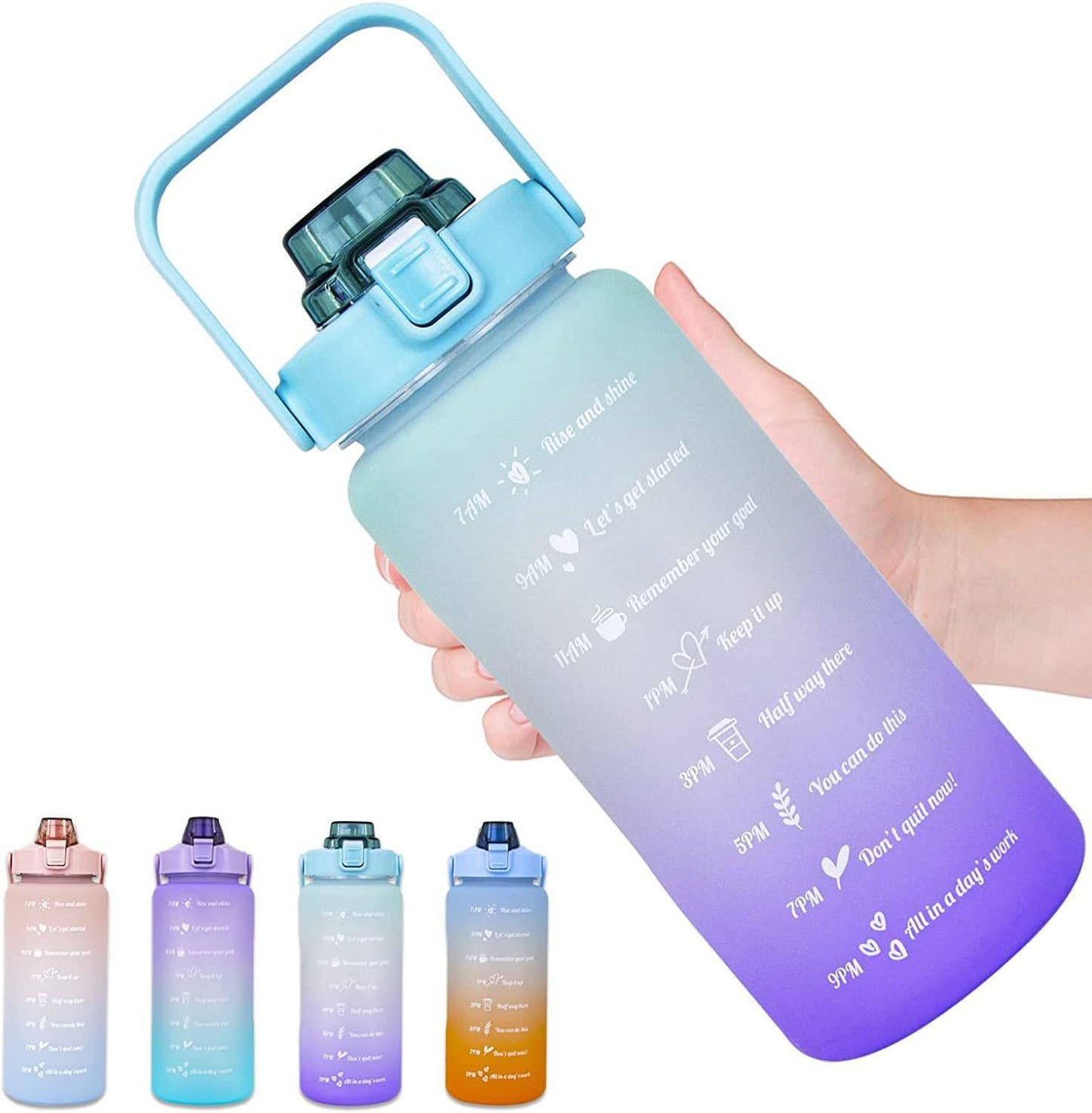 COOLBABY  2L Green Water Bottle With Straw And Handle - COOL BABY