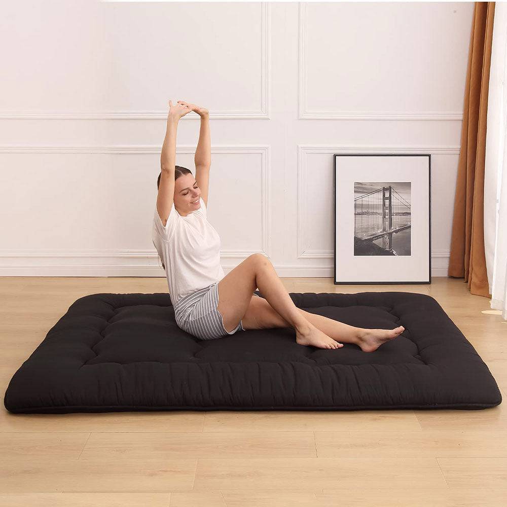 COOLBABY Japanese Floor Mattress Futon Mattress, Thicken Tatami Mat Sleeping Pad Foldable Roll Up Mattress 135 * 200CM - COOL BABY
