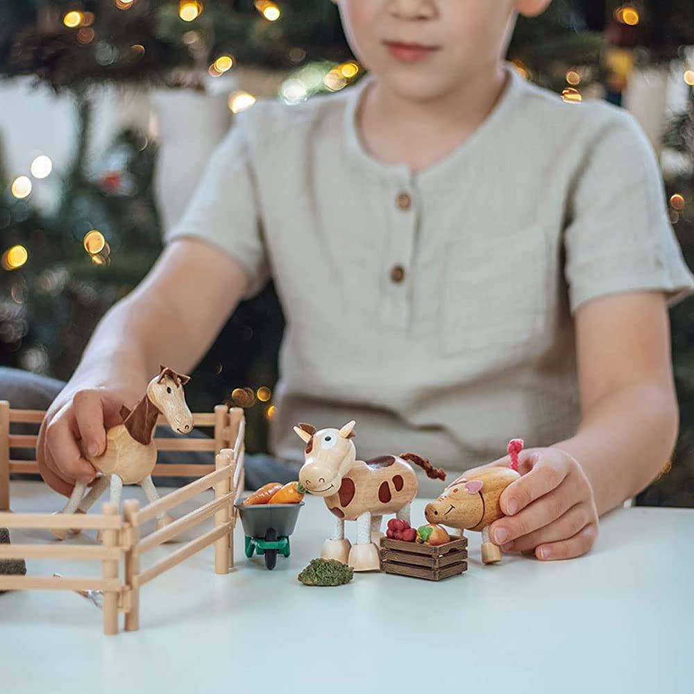 COOLBABY Bendable Wooden Animal Toys - Set of 8 for Preschool Learning and Montessori Play - COOL BABY