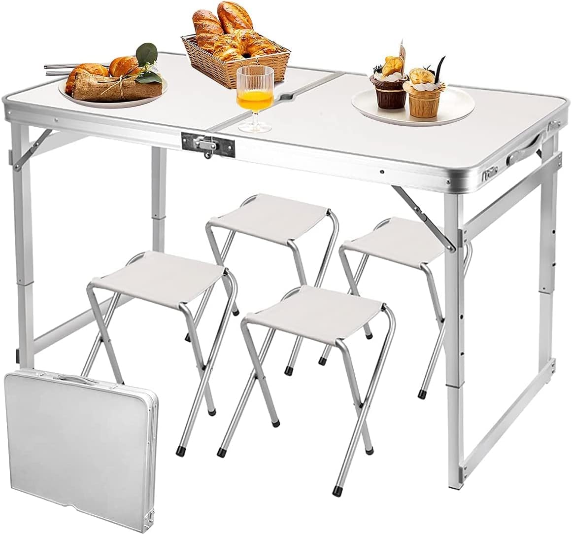 Outdoor folding table Aluminum folding table and chair portable stall table Folding table exhibition industry promotion picnic table - COOLBABY