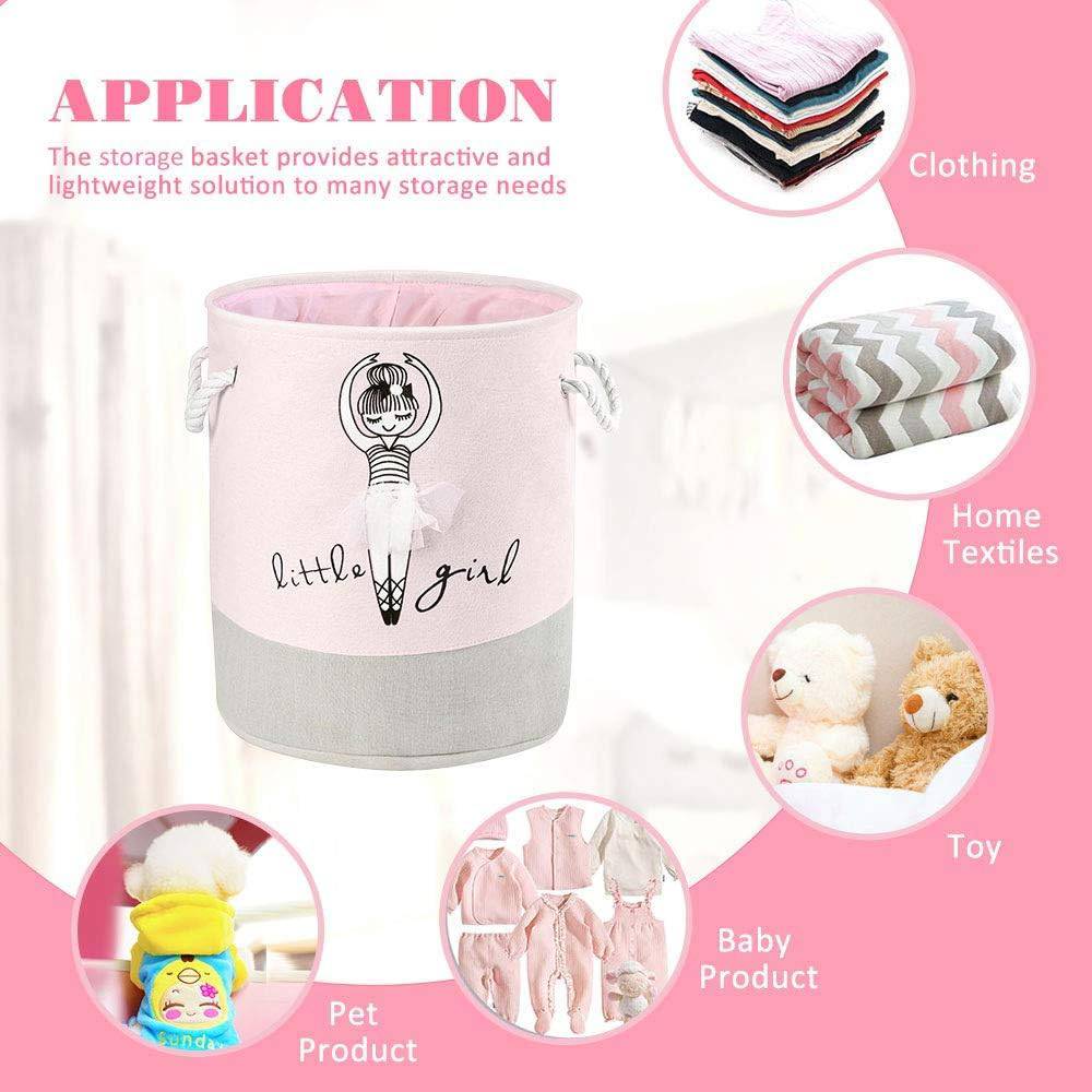COOLBABY Pink Cotton Collapsible Storage Bin - Stylish and Practical Organizer for Girls' Essentials - COOL BABY