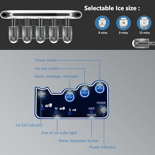 2-in-1 Ice Maker Machine with Cold Water Dispenser – 48 lbs./24H, Stainless Steel (Silver) - COOLBABY