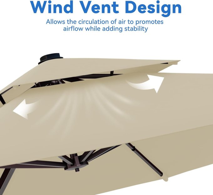 Aluminum Garden Umbrella With Rotating Handle - COOLBABY