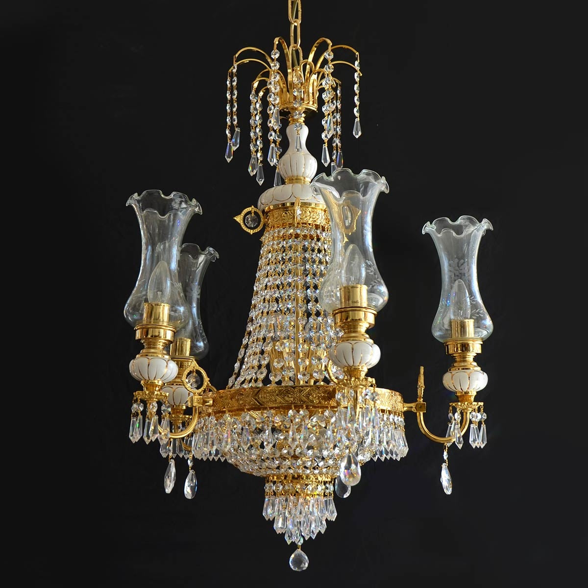 Crystal Chandelier with a round shape - Gold - COOLBABY