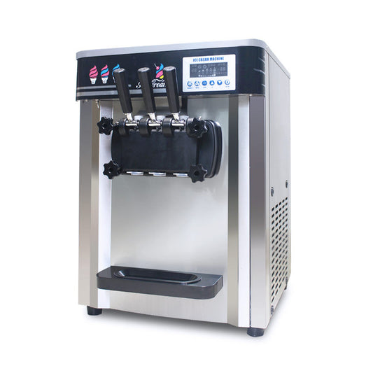 Stainless Steel Street Food Cart 3 Flavors Mixed Soft Serve Ice Cream Machine Italian Ice Making Machine - COOLBABY