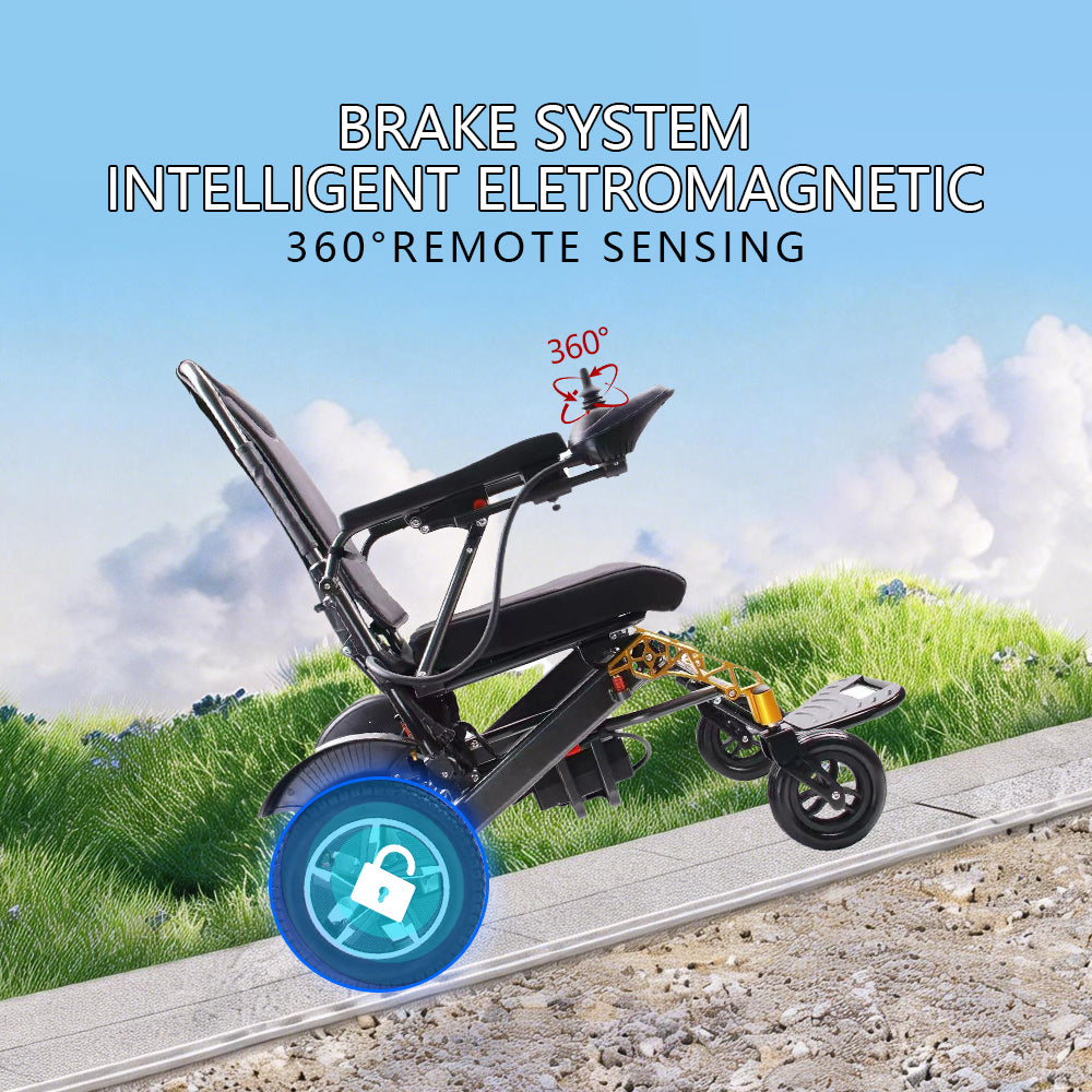 Folding Aluminum Electric Wheelchair for Adults & Disabled Portable Airline Approved - COOLBABY